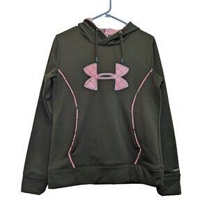 Under Armour Storm Green Pink Realtree Camo Hoodie Pullover Sweatshirt Sz Small